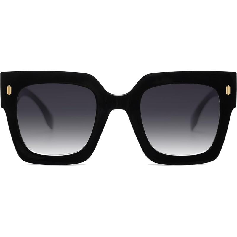 SOJOS Vintage Oversized Square Sunglasses for WomenRetro Womens Luxury Big Sun Glasses UV400 Protection SJ2194Black