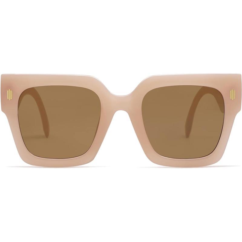 SOJOS Vintage Oversized Square Sunglasses for WomenRetro Womens Luxury Big Sun Glasses UV400 Protection SJ2194Cream Brown