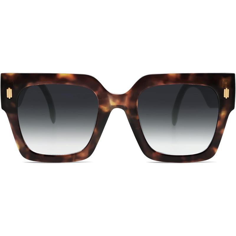 SOJOS Vintage Oversized Square Sunglasses for WomenRetro Womens Luxury Big Sun Glasses UV400 Protection SJ2194Leopard