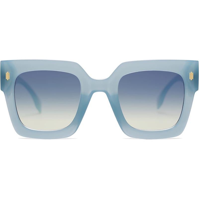 SOJOS Vintage Oversized Square Sunglasses for WomenRetro Womens Luxury Big Sun Glasses UV400 Protection SJ2194Milky Blue