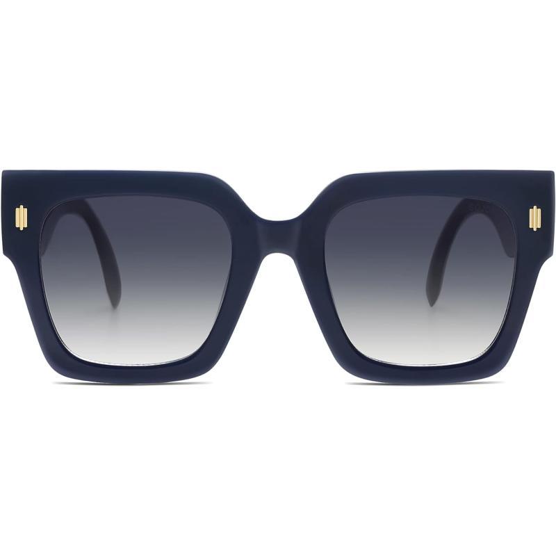 SOJOS Vintage Oversized Square Sunglasses for WomenRetro Womens Luxury Big Sun Glasses UV400 Protection SJ2194Milky NavyMilky Red