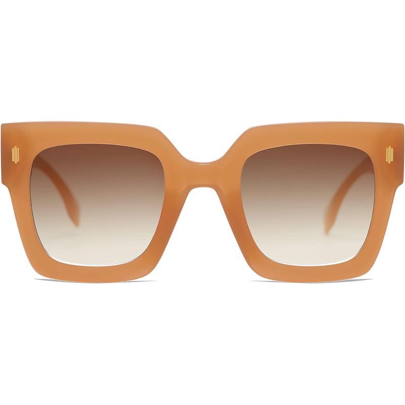 SOJOS Vintage Oversized Square Sunglasses for WomenRetro Womens Luxury Big Sun Glasses UV400 Protection SJ2194Milky Orange
