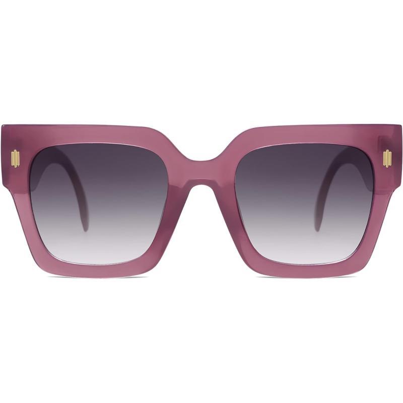 SOJOS Vintage Oversized Square Sunglasses for WomenRetro Womens Luxury Big Sun Glasses UV400 Protection SJ2194Milky Purple