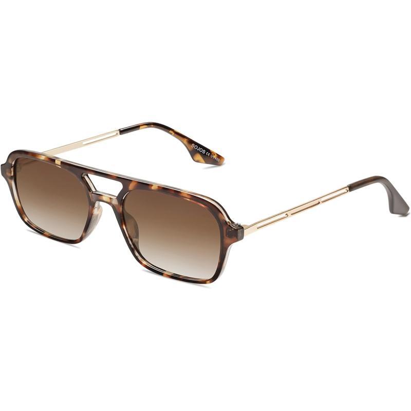 SOJOS Vintage Polarized Aviator Sunglasses for Women Men 70s Retro Flat Narraw Rectangular Womens Glasses SJ2186Brown Tortoise