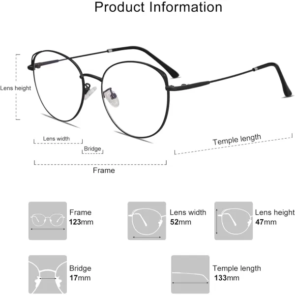 SOJOS Cat Eye Blue Light Blocking Glasses Hipster Metal Frame Women Eyeglasses She Young with Rose Gold FrameAntiBlue Light LensBlack