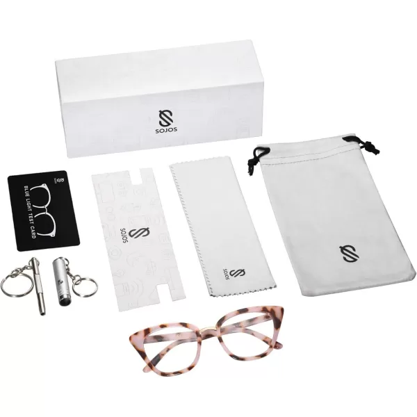 SOJOS Cateye Anti Blue Light Blocking Glasses Women Computer Eyeglasses SJ5051Pink
