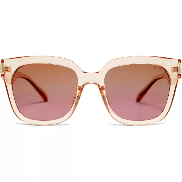 SOJOS Classic Polarized Sunglasses for Women Men Trendy Square Frame SJ2149BrownGradient Brown
