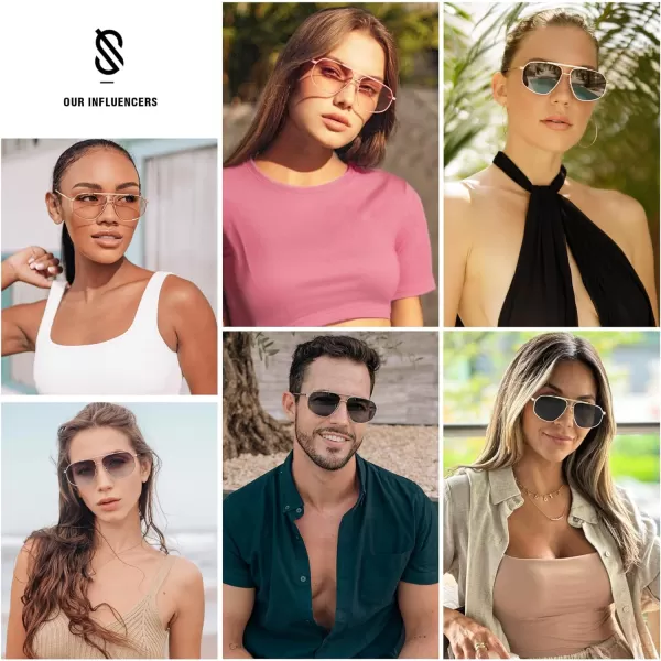 SOJOS Classic Retro Hexagonal Aviator Sunglasses for Women Men Vintage Polygon Sunnies SJ1200GoldPink Mirrored