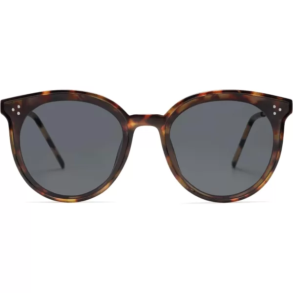 SOJOS Classic Round Sunglasses Womens Mens Trendy Oversized Shades Retro Vintage SunniesDark TortoiseGrey
