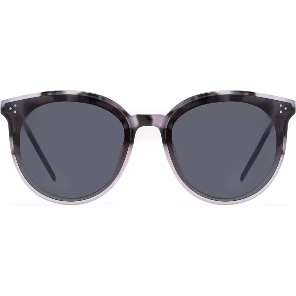 SOJOS Classic Round Sunglasses Womens Mens Trendy Oversized Shades Retro Vintage SunniesGrey TortoiseGrey