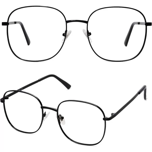 SOJOS Classic Square Blue Light Blocking Glasses for Women Men Stylish Computer Glasses SJ1137Black