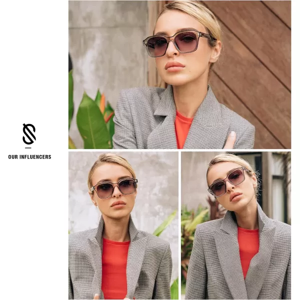SOJOS Classic Square Sunglasses for Men Women Retro Trendy Shades UV400 Protection SJ2263Black
