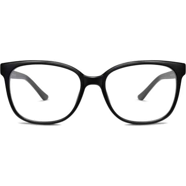 SOJOS Clear Blue Light Glasses Computer Glasses Embossed Temple ROCOCO SJ5099Black AntiBlue Light Lens
