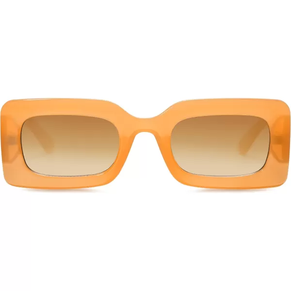 SOJOS Kids Rectangle Nude Sunglasses for Girls Toddler Baby Age 12 UV400 Protection Trendy Chunky Glasses SK5612Orange