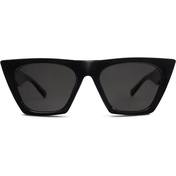 SOJOS Oversized Square Cateye Polarized Sunglasses for Women Men Big Trendy SunniesAll Black