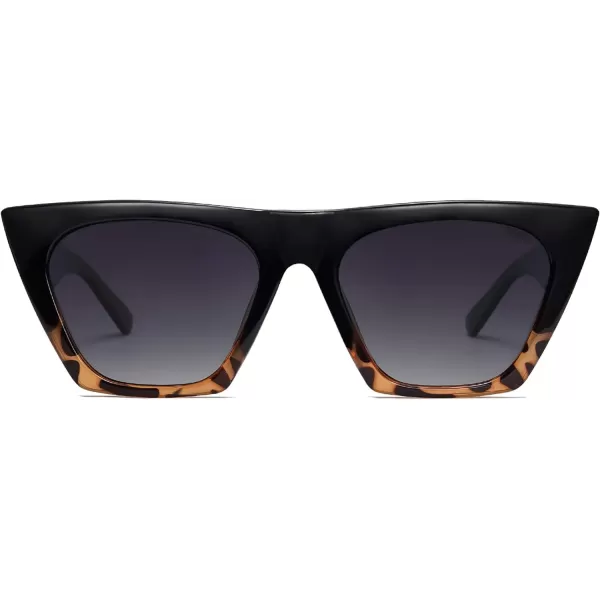 SOJOS Oversized Square Cateye Polarized Sunglasses for Women Men Big Trendy SunniesBlackamptortoiseGrey