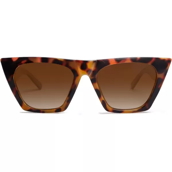 SOJOS Oversized Square Cateye Polarized Sunglasses for Women Men Big Trendy SunniesBrown TortoiseBrown