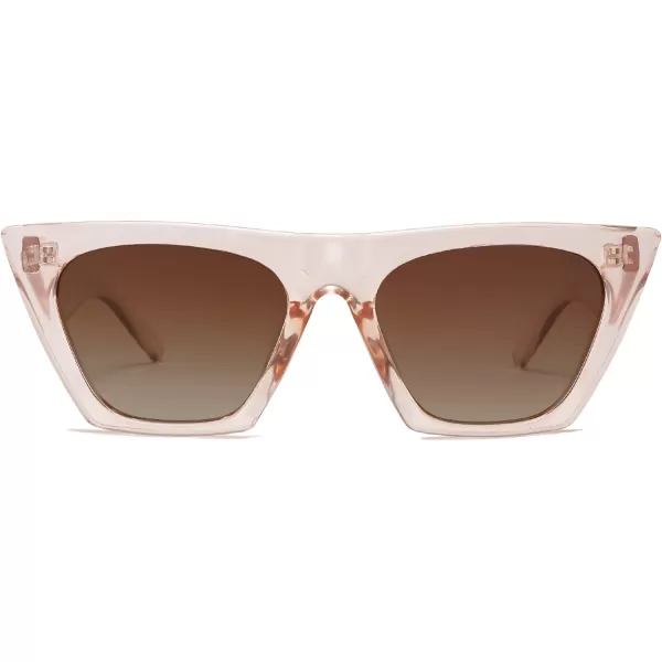 SOJOS Oversized Square Cateye Polarized Sunglasses for Women Men Big Trendy SunniesBrownBrown