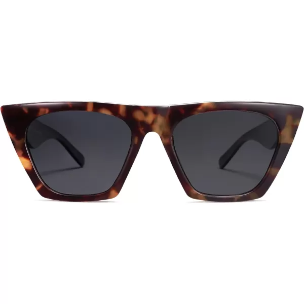 SOJOS Oversized Square Cateye Polarized Sunglasses for Women Men Big Trendy SunniesDark TortoiseGrey