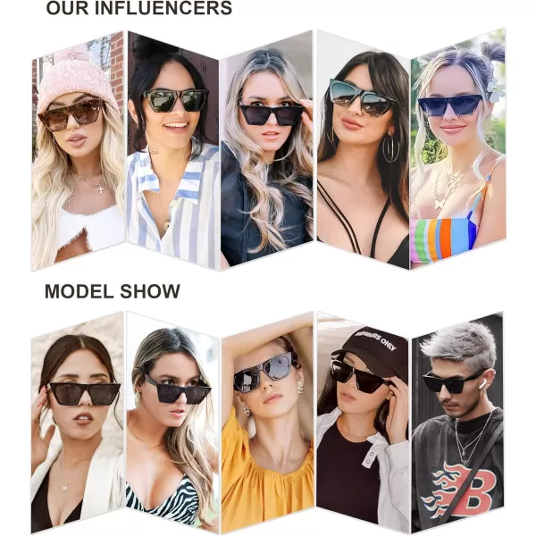 SOJOS Oversized Square Cateye Polarized Sunglasses for Women Men Big Trendy SunniesDark TortoiseGrey