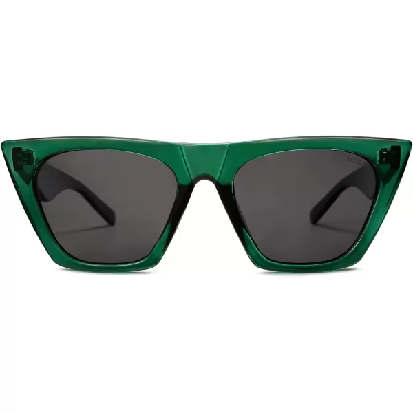 SOJOS Oversized Square Cateye Polarized Sunglasses for Women Men Big Trendy SunniesGreenGrey