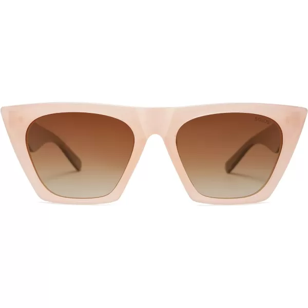 SOJOS Oversized Square Cateye Polarized Sunglasses for Women Men Big Trendy SunniesPinkBrown
