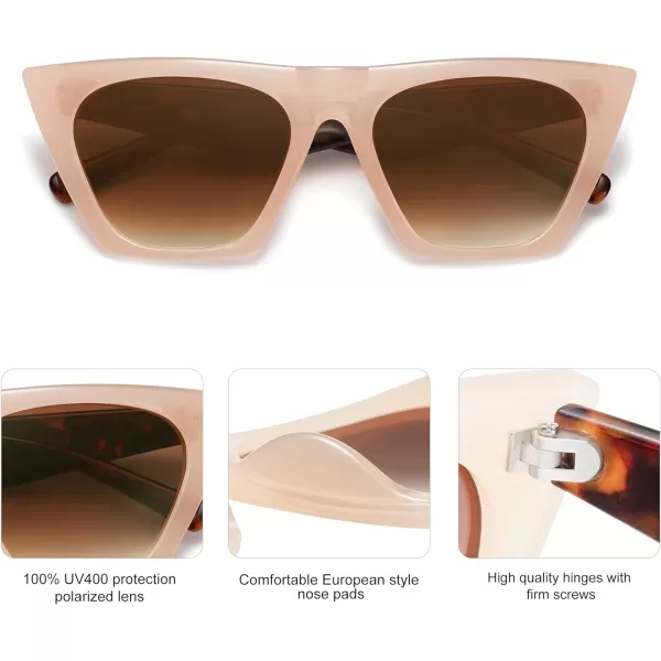 SOJOS Oversized Square Cateye Polarized Sunglasses for Women Men Big Trendy SunniesPinkBrown