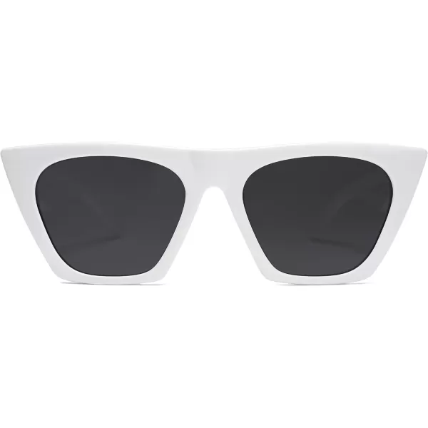SOJOS Oversized Square Cateye Polarized Sunglasses for Women Men Big Trendy SunniesRaw WhiteGrey