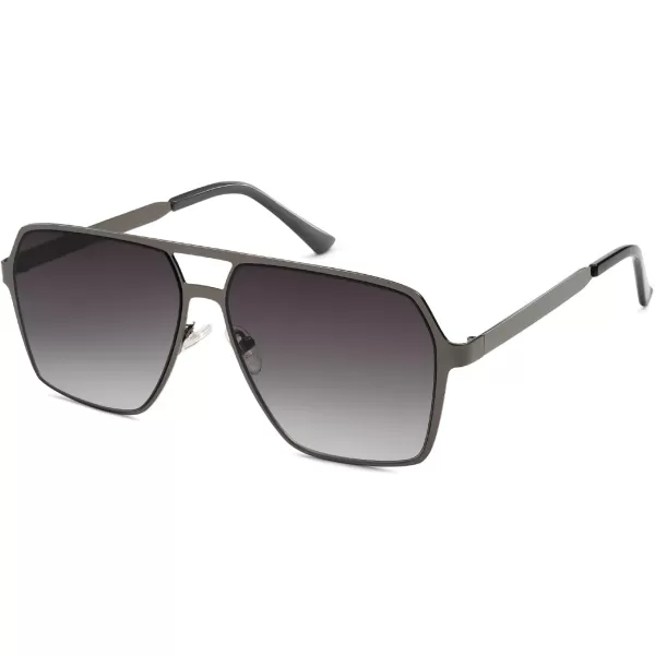 SOJOS Oversized Square Sunglasses for Women Men Retro Large Flat Mirrored Lens UV400 Shades Metal Sunnies SJ1193GunGrey Grading