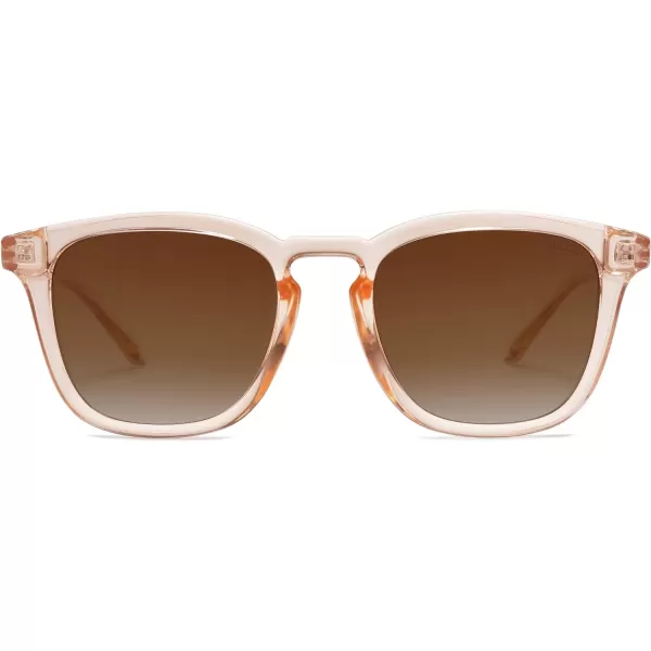 SOJOS Polarized Sunglasses for Women Men Classic Vintage Style ShadesC2 Transparent Brown FrameGradient Brown Lens