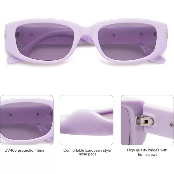 SOJOS Rectangle Sunglasses Womens Mens Retro Vintage Narrow Frame Cute Fashion Trendy Sunnies SJ2234PurplePurple