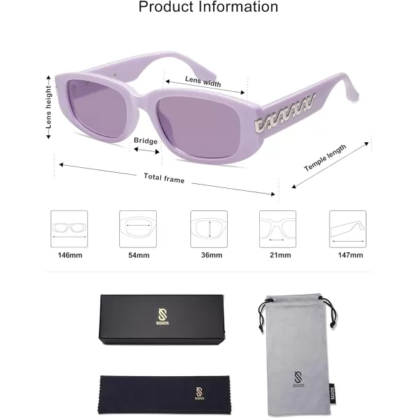 SOJOS Rectangle Sunglasses Womens Mens Retro Vintage Narrow Frame Cute Fashion Trendy Sunnies SJ2234PurplePurple