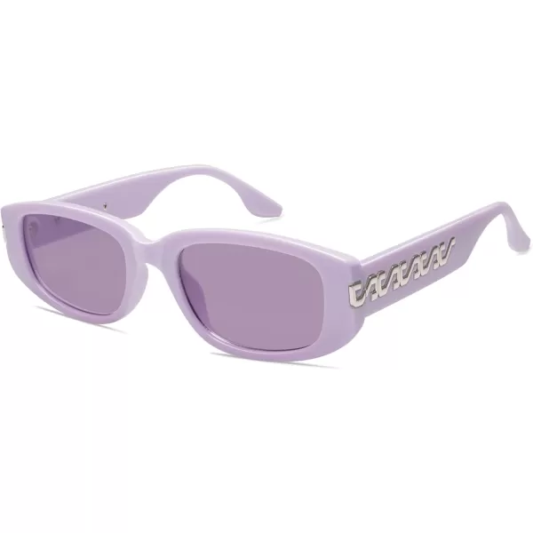 SOJOS Rectangle Sunglasses Womens Mens Retro Vintage Narrow Frame Cute Fashion Trendy Sunnies SJ2234PurplePurple