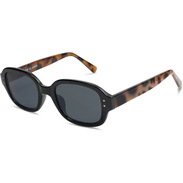 SOJOS Rectangle Sunglasses for Women Vintage Trendy Outdoor Travel Sun Glasses Square Frame SJ2218Black Tortoise Grey