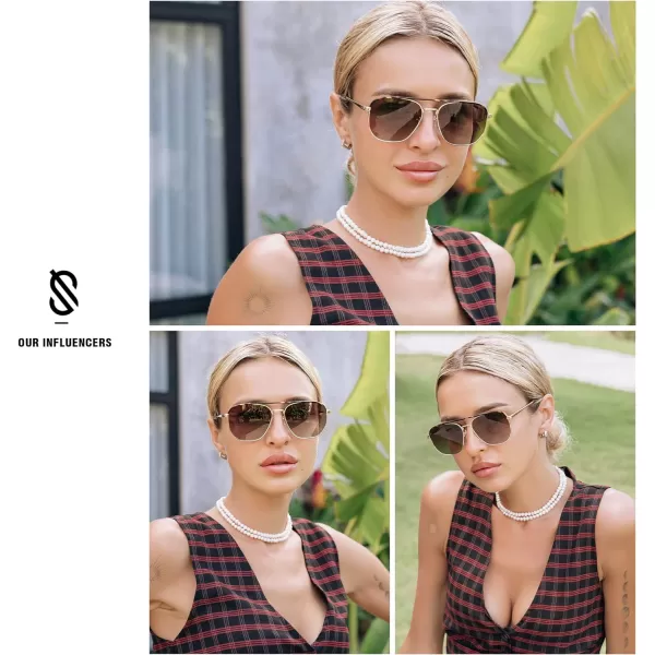 SOJOS Retro Aviator Polarized Sunglasses Womens Mens Vintage Square Shades Sun Glasses UV400 SJ1184Gold