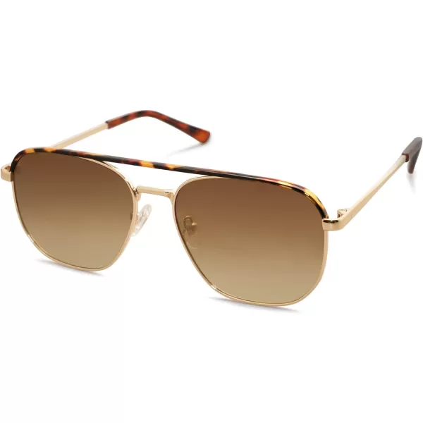 SOJOS Retro Aviator Polarized Sunglasses Womens Mens Vintage Square Shades Sun Glasses UV400 SJ1184Gold