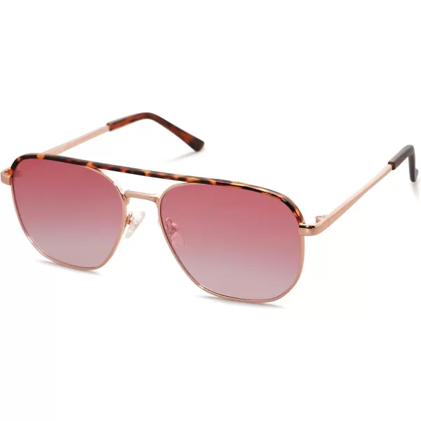 SOJOS Retro Aviator Polarized Sunglasses Womens Mens Vintage Square Shades Sun Glasses UV400 SJ1184Rose Gold