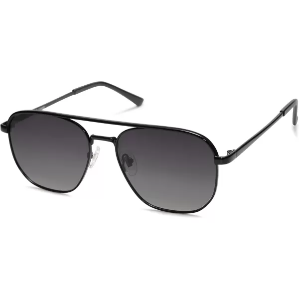 SOJOS Retro Aviator Polarized Sunglasses Womens Mens Vintage Square Shades Sun Glasses UV400 SJ1184Shiny Black