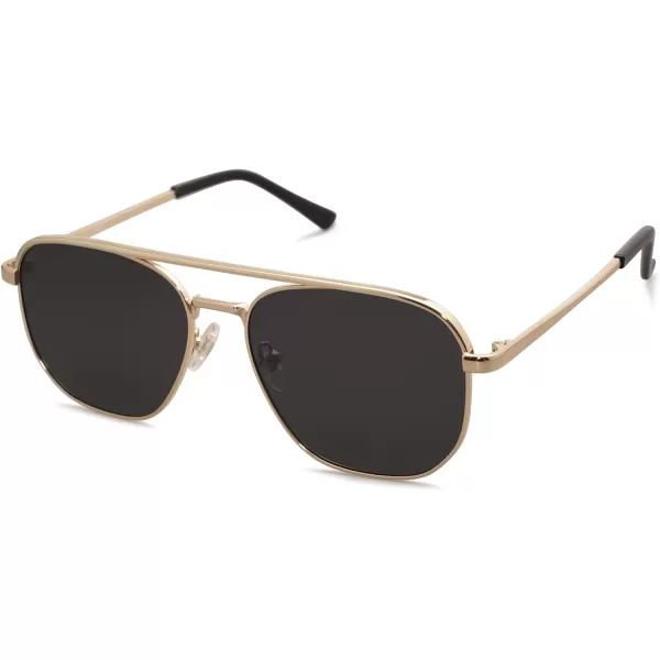 SOJOS Retro Aviator Polarized Sunglasses Womens Mens Vintage Square Shades Sun Glasses UV400 SJ1184Shiny Gold