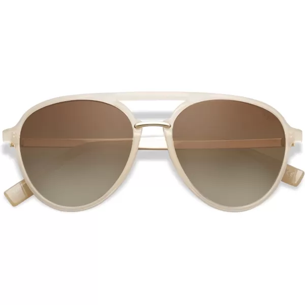 SOJOS Retro Aviator Polarized Sunglasses for Women Men Double Bridge Ladies ShadesCrystal Pink