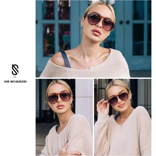 SOJOS Retro Aviator Sunglasses Womens Mens Vintage Plastic Frame Shades Lentes De Sol Para Mujer SJ2255Black