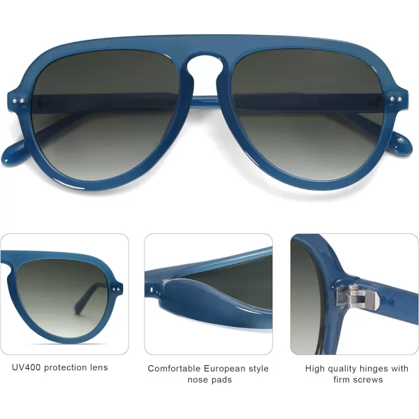 SOJOS Retro Aviator Sunglasses Womens Mens Vintage Plastic Frame Shades Lentes De Sol Para Mujer SJ2255Blue