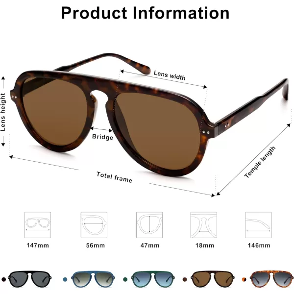 SOJOS Retro Aviator Sunglasses Womens Mens Vintage Plastic Frame Shades Lentes De Sol Para Mujer SJ2255Brown