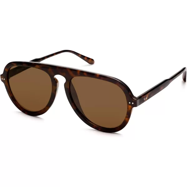 SOJOS Retro Aviator Sunglasses Womens Mens Vintage Plastic Frame Shades Lentes De Sol Para Mujer SJ2255Brown