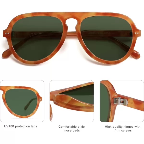 SOJOS Retro Aviator Sunglasses Womens Mens Vintage Plastic Frame Shades Lentes De Sol Para Mujer SJ2255Yellow
