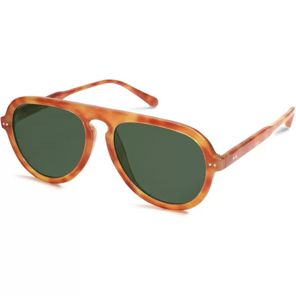 SOJOS Retro Aviator Sunglasses Womens Mens Vintage Plastic Frame Shades Lentes De Sol Para Mujer SJ2255Yellow
