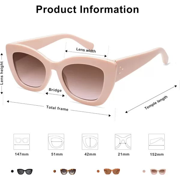 SOJOS Retro Cateye Sunglasses Women Classic Vintage Trendy Shades Sunnies Gafas de sole UV400 Protection SJ2190Pink