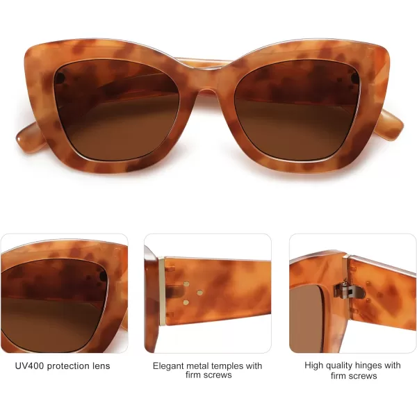 SOJOS Retro Cateye Sunglasses Women Classic Vintage Trendy Shades Sunnies Gafas de sole UV400 Protection SJ2190Tortoise