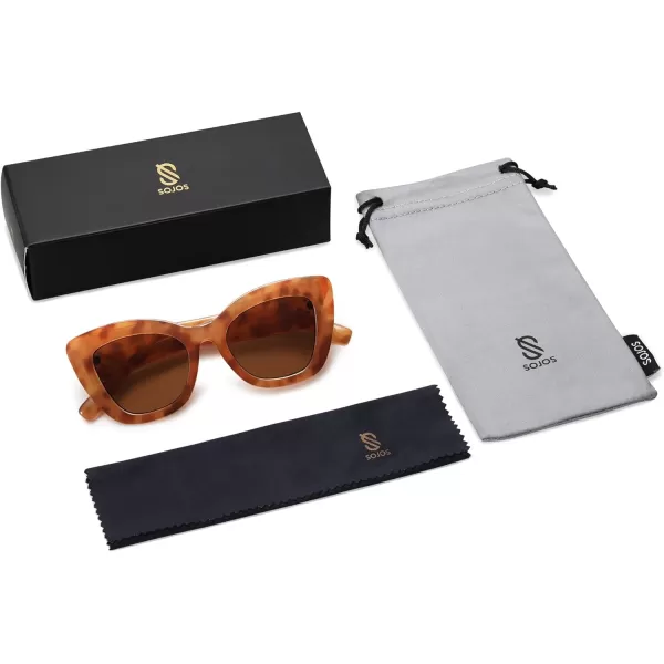SOJOS Retro Cateye Sunglasses Women Classic Vintage Trendy Shades Sunnies Gafas de sole UV400 Protection SJ2190Tortoise