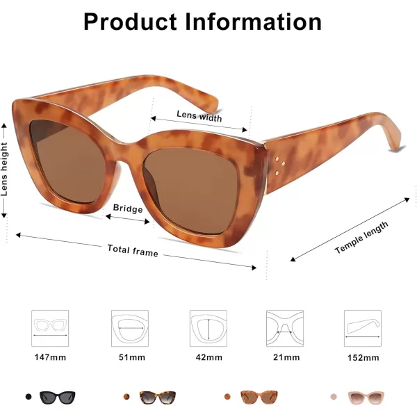SOJOS Retro Cateye Sunglasses Women Classic Vintage Trendy Shades Sunnies Gafas de sole UV400 Protection SJ2190Tortoise